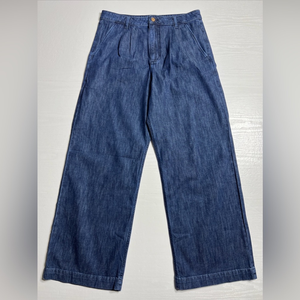 J Crew Pleated Trouser Jean Womens 30 Wide Leg Full Length New - Picture 2 of 16